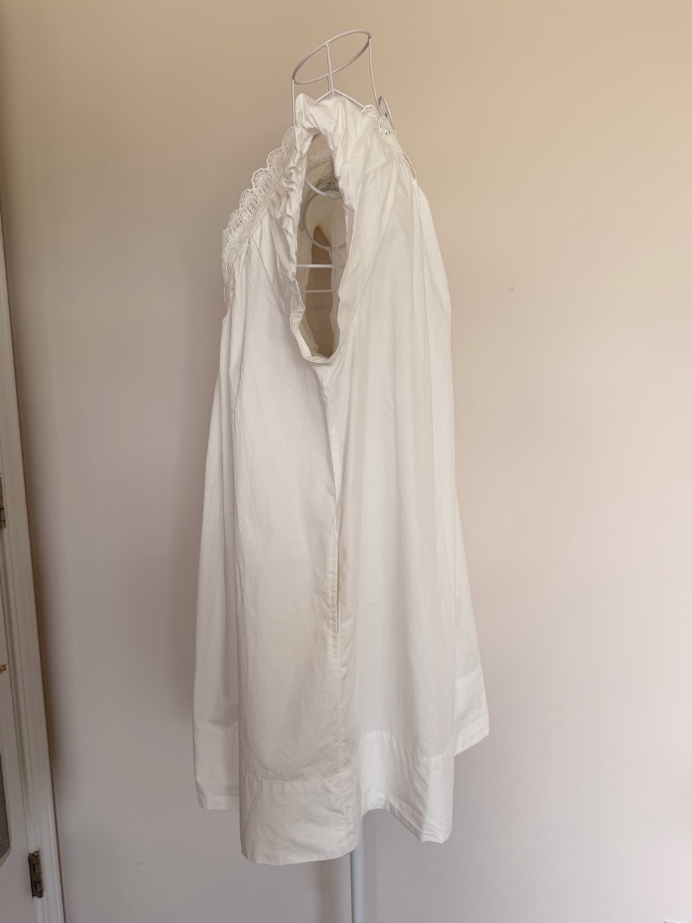 Free People Sugar Swizzle Ivory Boho Lace Babydoll Mini Dress M NWT - Picture 5 of 9